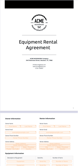 Equipment Rental Agreement Template - PDF Templates
