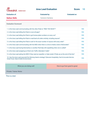 Trainer Report v3 PDF Template