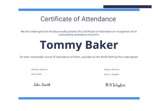 Event Attendance Certificate Template - PDF Templates