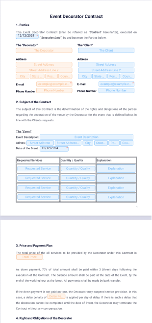 Event Decorator Contract Template - PDF Templates