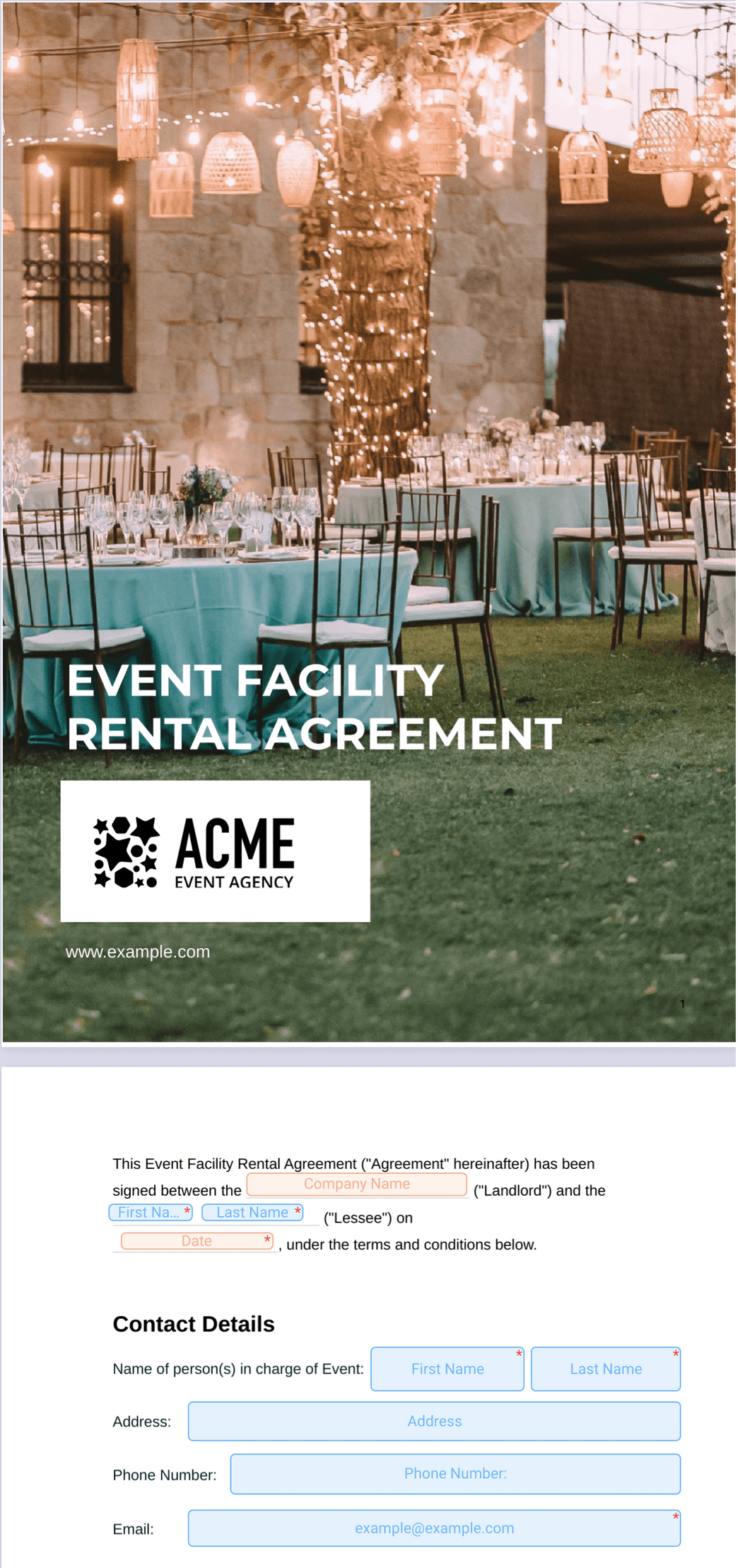 Event Facility Rental Agreement Template PDF Templates Jotform