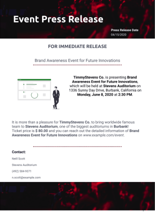 Event Press Release Template - Sign Templates