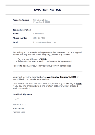 Eviction Notice Template - PDF Templates