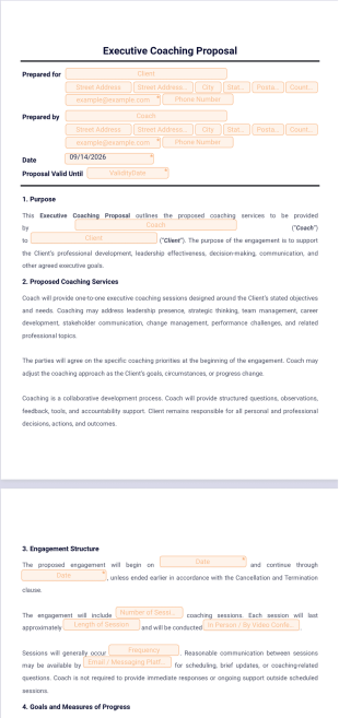 Executive Coaching Proposal Template - PDF Templates