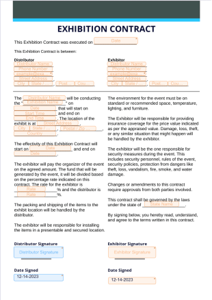 Exhibition Contract PDF Template