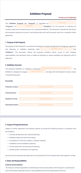 Exhibition Proposal Template - PDF Templates