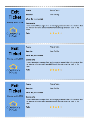 Exit Ticket Template - PDF Templates