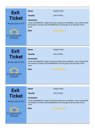Exit Ticket Template - PDF Templates