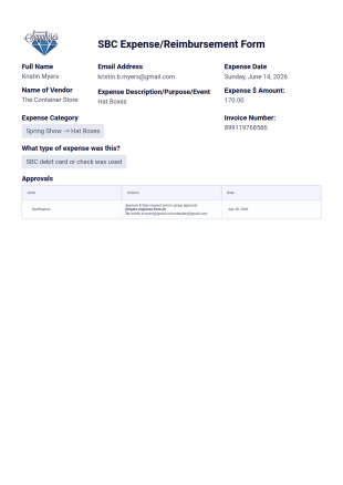 Expense Form PDF Template