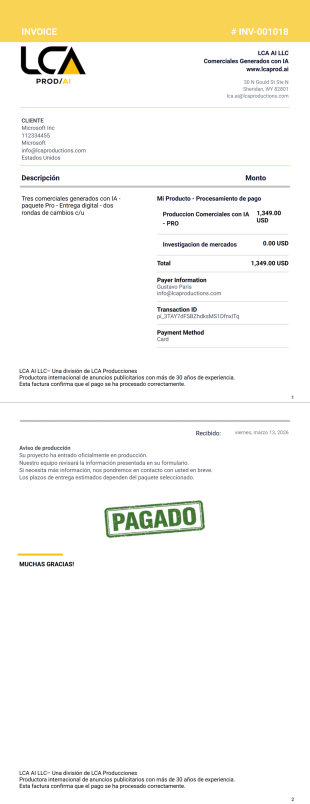 Factura LCA AI LLC F Plantilla PDF