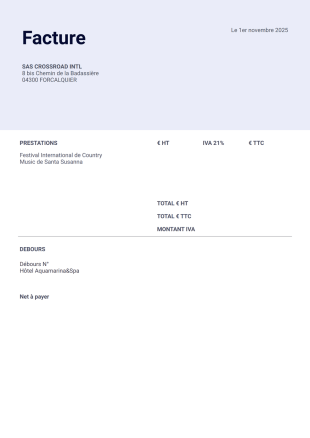Facture FICMSS - PDF Templates