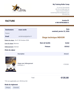 Facture Stage Techn Indoor Modèle PDF