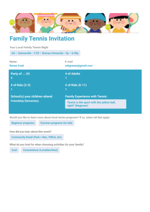 Family Tennis Invitation Template - PDF Templates