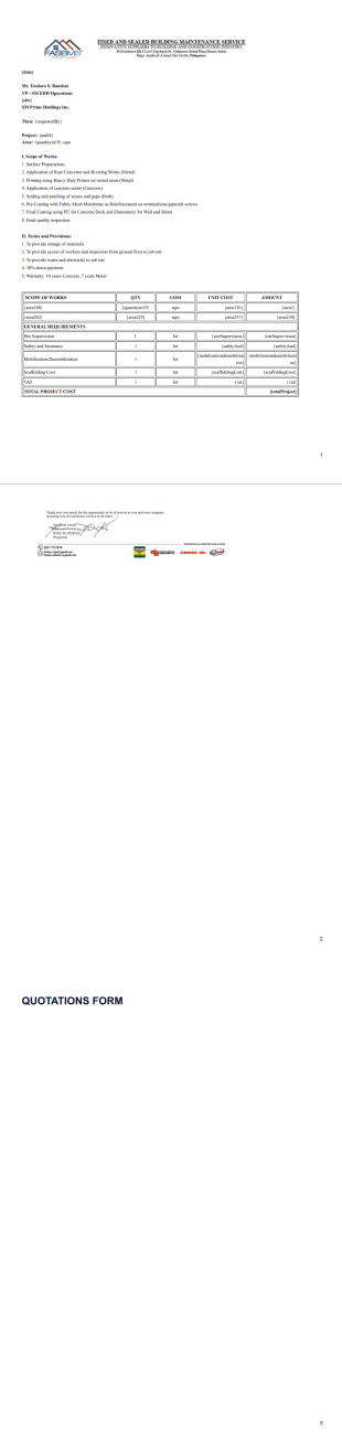 FASBMS - Quotations Template - PDF Templates