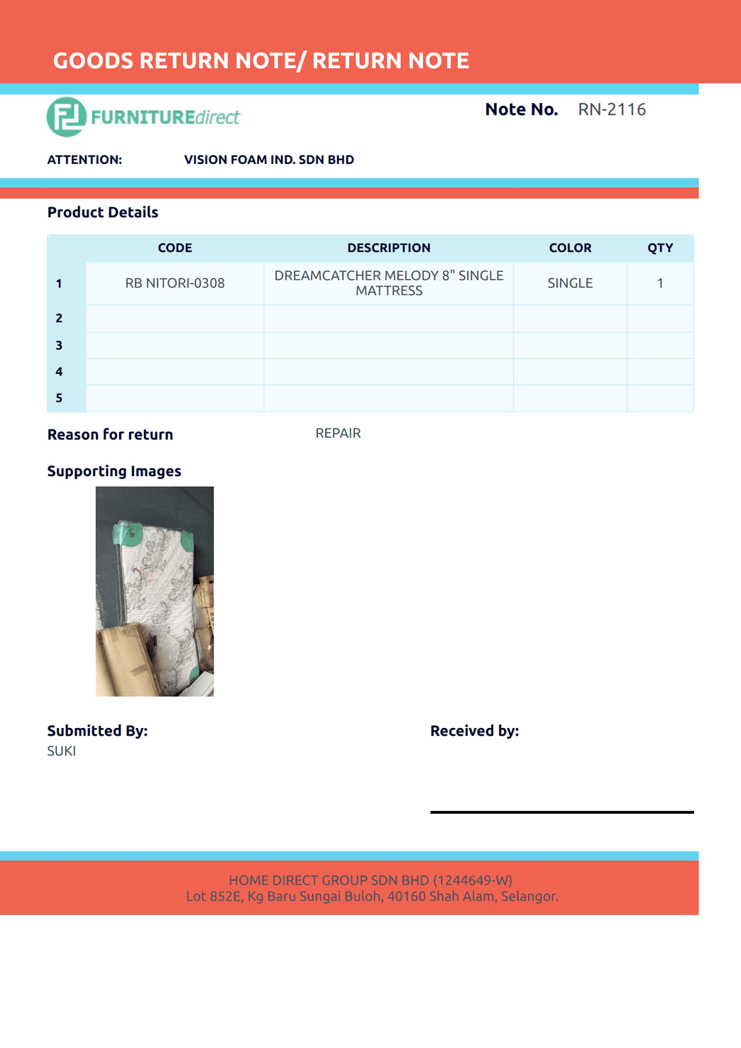 Good Return Note Examples Free Fd Return Note PDF Template | Jotform
