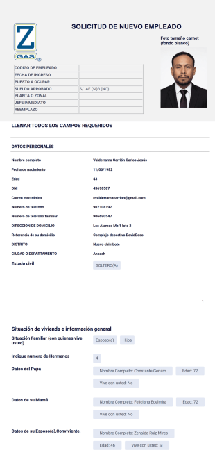 Ficha De Empleo Plantilla PDF