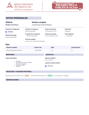 Ficha membresia Plantilla PDF