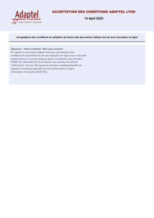 Finalisation Inscription - PDF Templates