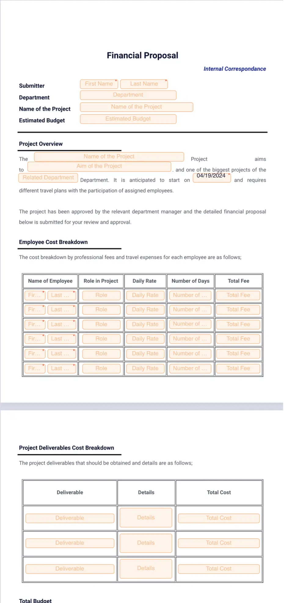 Financial Proposal Template - Sign Templates | Jotform