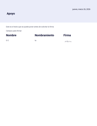 Firmas Apoyo Plantilla PDF