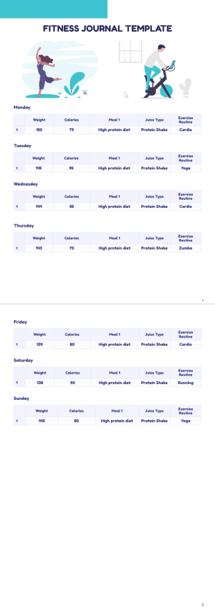 Fitness Journal Template - PDF Templates