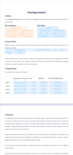 Flooring Contract PDF Template