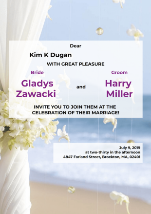 Floral Wedding Invitation Template - PDF Templates