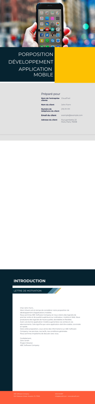 Formulaire De Proposition De Développement D'application Mobile - PDF Templates