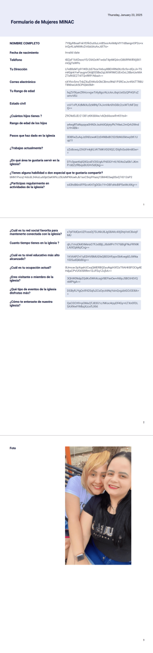 Formulario de Mujeres Minac - PDF Templates