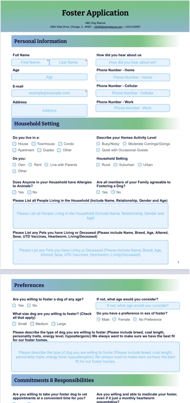 Foster Application Template