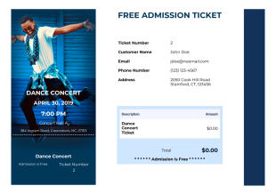 Free Admission Ticket Template - PDF Templates