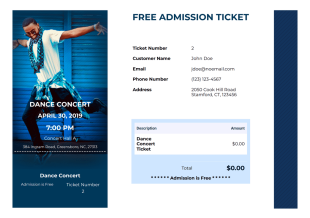 Free Admission Ticket Template - PDF Templates