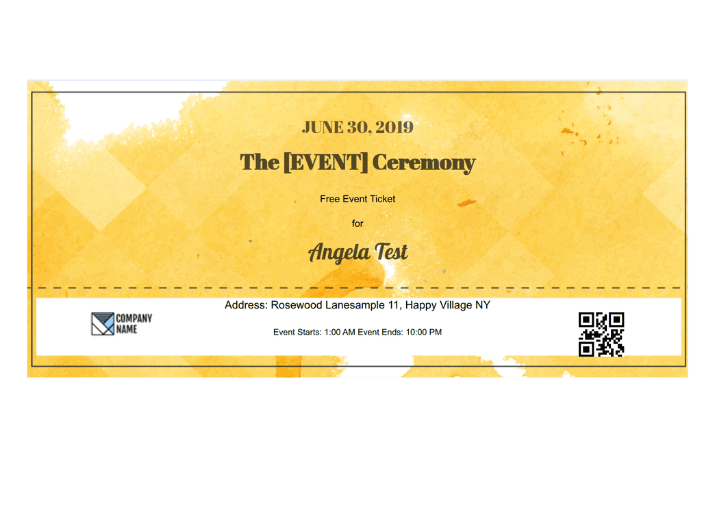 Free Event Ticket Template - PDF Templates | Jotform