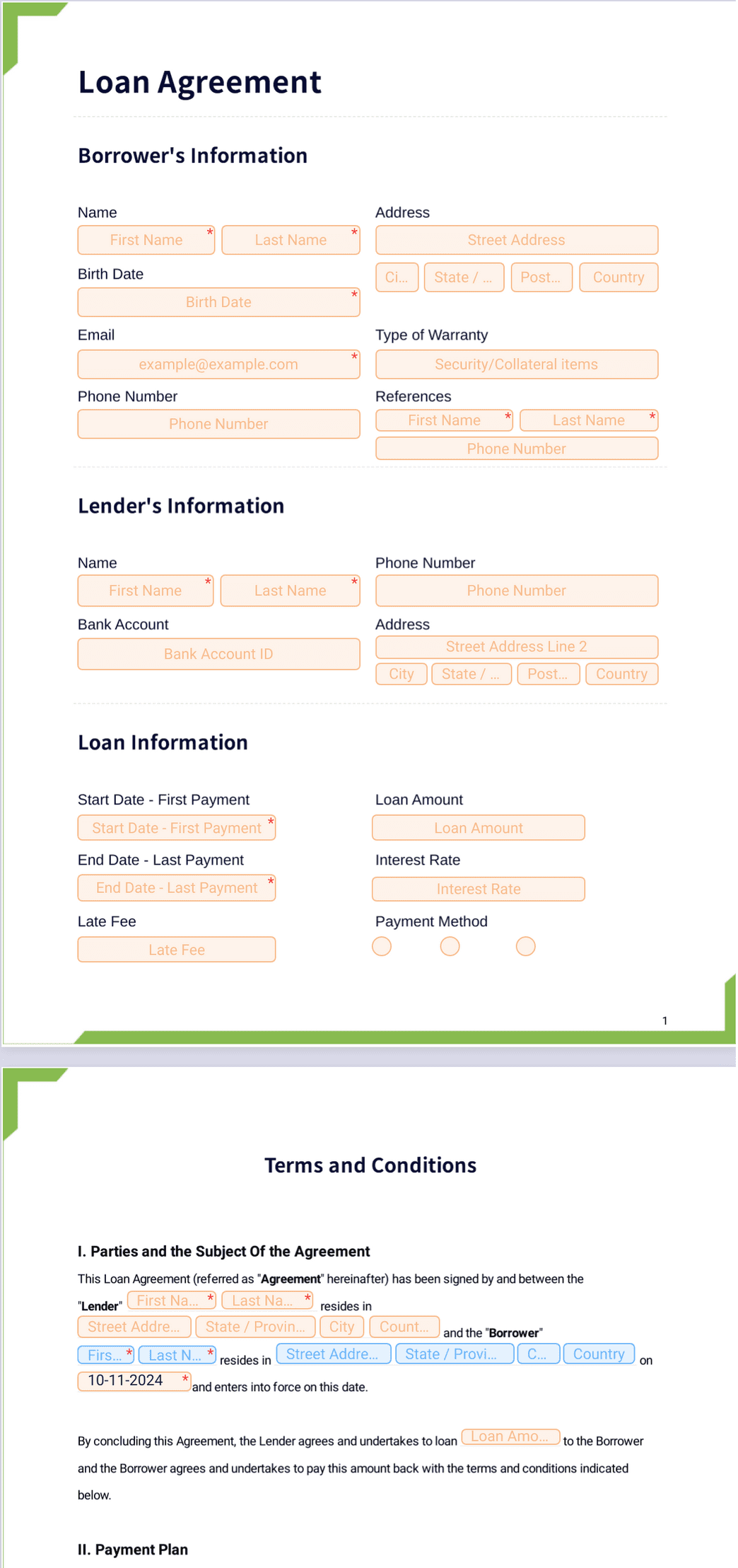free-loan-agreement-template-pdf-templates-jotform for Free Printable Loan Agreement Template Free Loan Agreement Template - PDF Templates | Jotform for Free Printable Loan Agreement Template