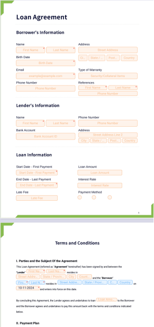 Free Loan Agreement Template - PDF Templates