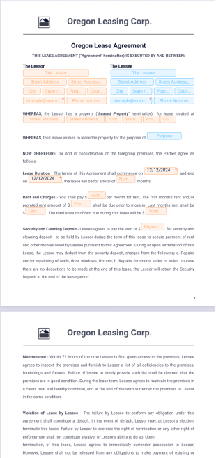 Free Oregon Rental Lease Agreement Template - PDF Templates