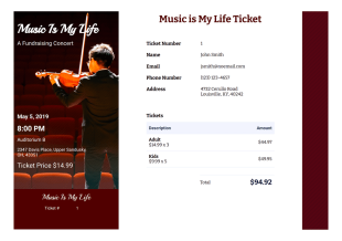 Fundraiser Ticket Template - PDF Templates