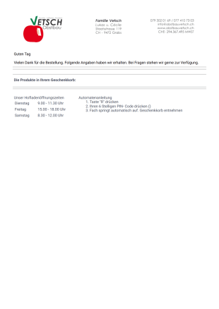 Geschenkkorb PDF-Vorlage