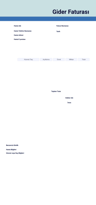 Gider Faturası Örneği - PDF Templates