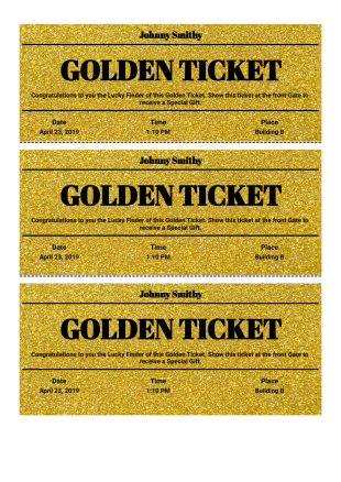 Golden Ticket Template - PDF Templates