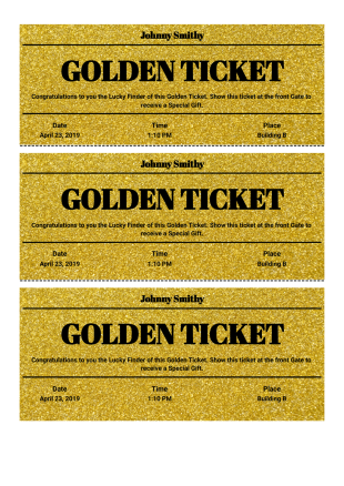 Golden Ticket Template - PDF Templates