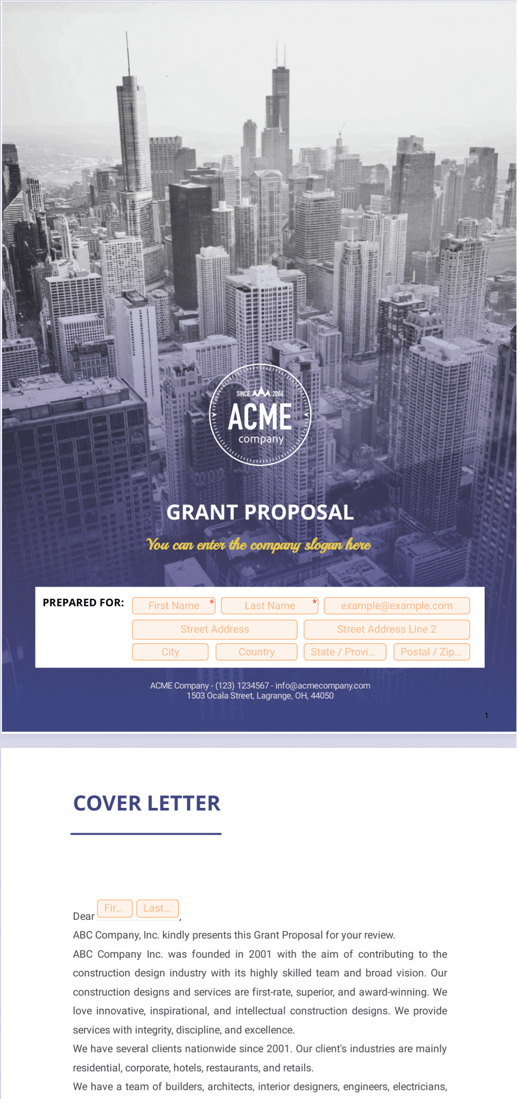 Grant Proposal - PDF Templates | Jotform