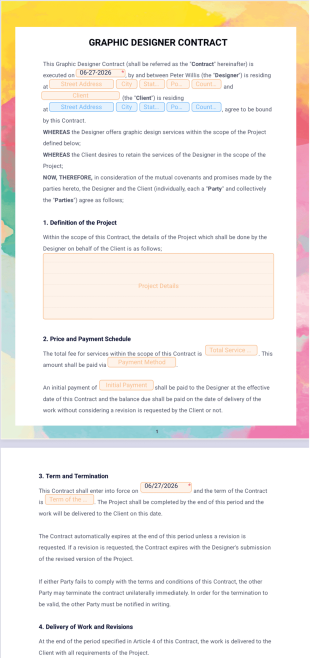 Graphic Designer Contract PDF Template