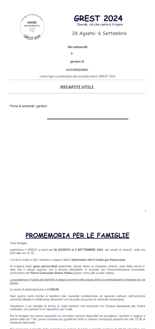 Grest Fiesso - PDF Templates