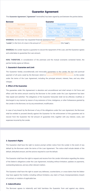 Guarantor Agreement PDF Template