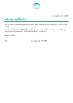 GWHVA Volunteer - PDF Templates