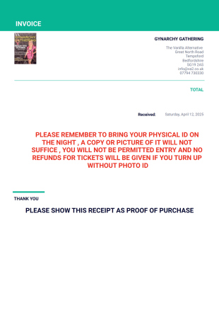 Gynarchy Gathering - PDF Templates