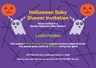 Halloween Baby Shower Invitation PDF Template