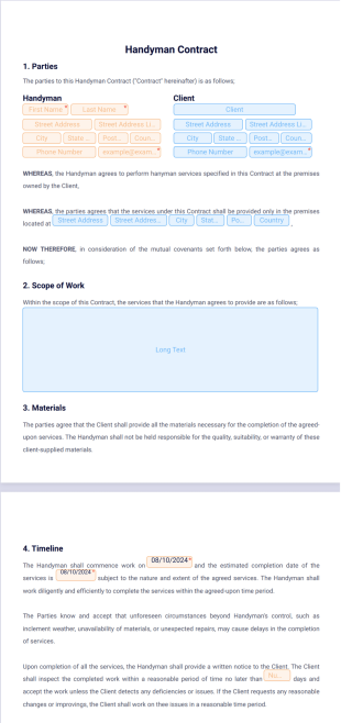Handyman Contact Template - PDF Templates
