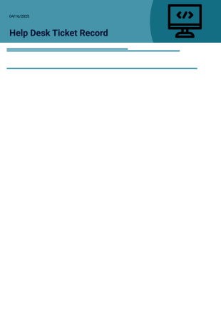 Help Desk Ticket Record - PDF Templates